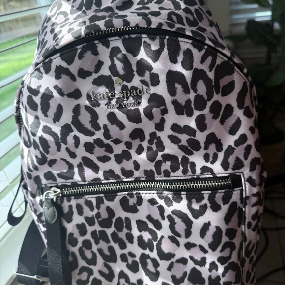 NWOT Kate Spade Medium Chelsea Backpack Light Purple Leopard